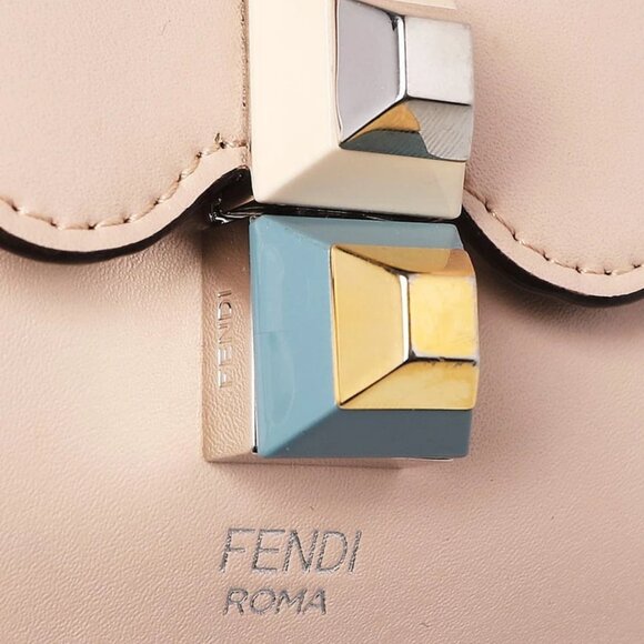 Fendi Light Pink Smooth Leather Kan I Medium Shoulder Bag 8BT283 - Picture 5 of 11